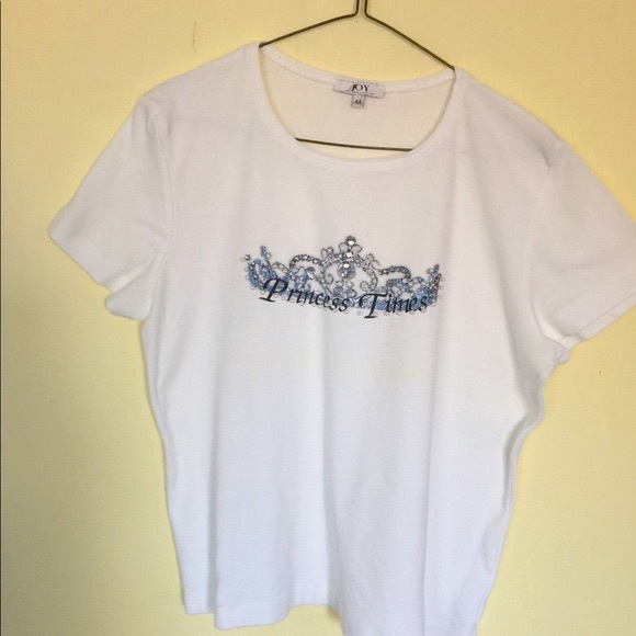 White Cotton Top with blue embroidery & white pearl beadings Short Sleeves Eur44 - Picture 4 of 4